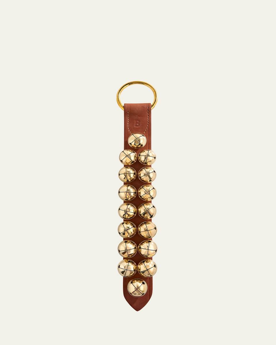 2 Row Solid Brass Bells, Taupe